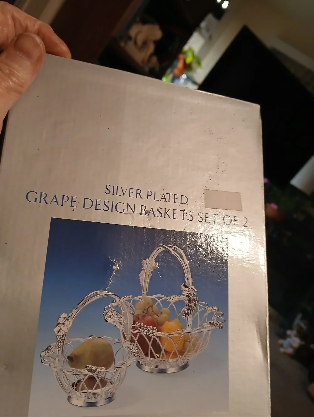 Godinger Silver-Plated Grape Design Baskets - Set of 2 Vintage But New In TheBox